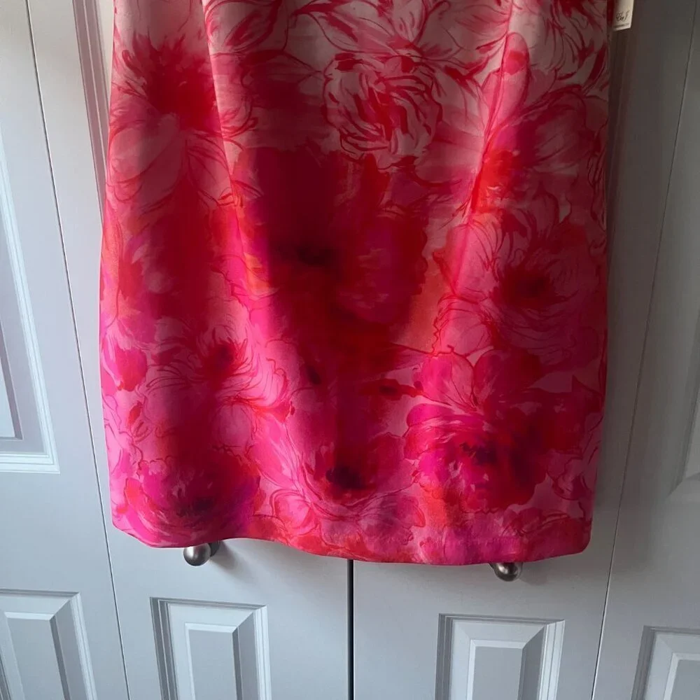 NWT Eliza J Floral Sleeveless Dress, Pink, Size 12